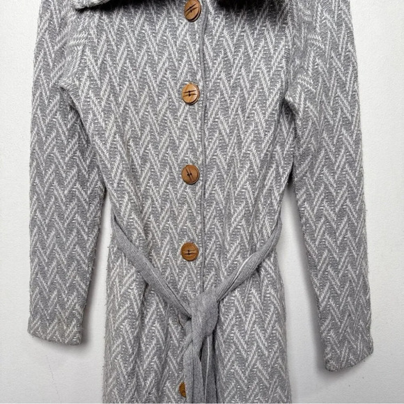 Anthropologie Moth Womens Large Cottage Core Chevron Belted Cardigan - Picture 5 of 12